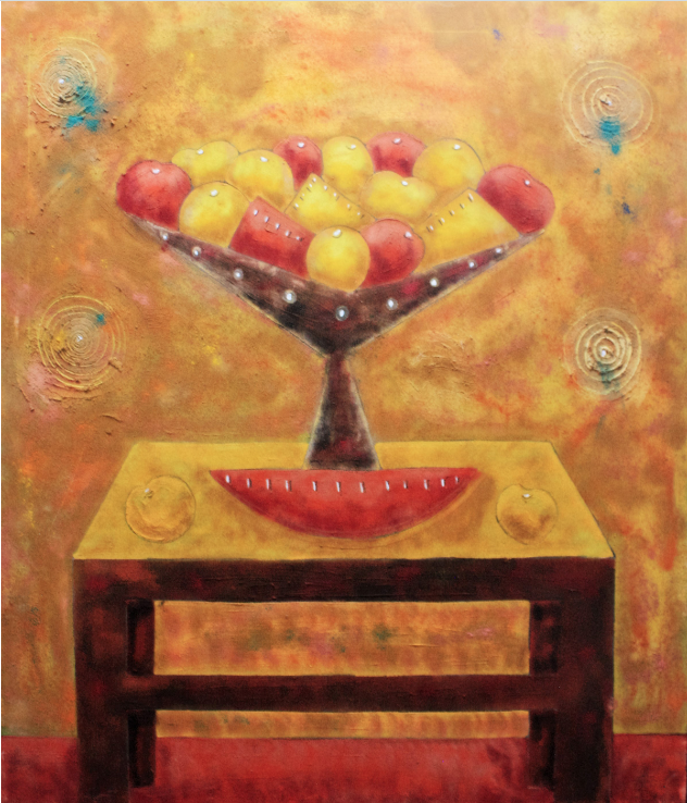 Frutero con fondo amarillo - David Correa